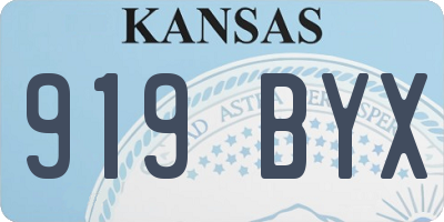 KS license plate 919BYX