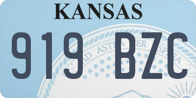 KS license plate 919BZC