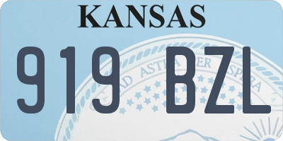 KS license plate 919BZL