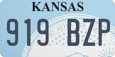 KS license plate 919BZP