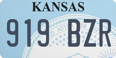 KS license plate 919BZR