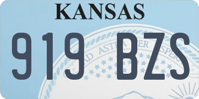 KS license plate 919BZS