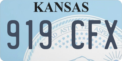 KS license plate 919CFX
