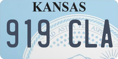 KS license plate 919CLA