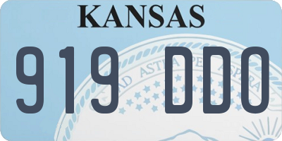 KS license plate 919DDO