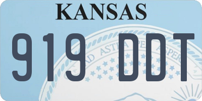 KS license plate 919DDT