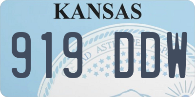 KS license plate 919DDW