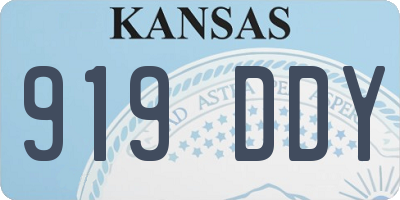 KS license plate 919DDY