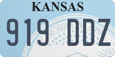 KS license plate 919DDZ