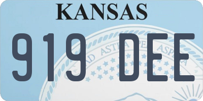 KS license plate 919DEE