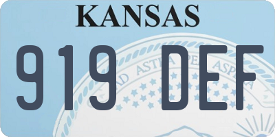 KS license plate 919DEF