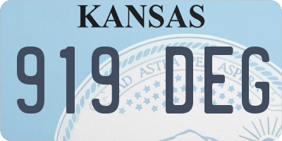 KS license plate 919DEG