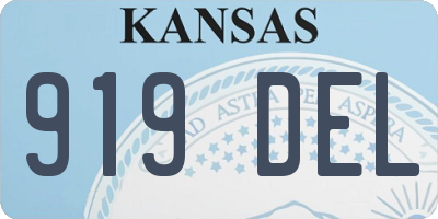 KS license plate 919DEL