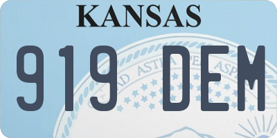 KS license plate 919DEM