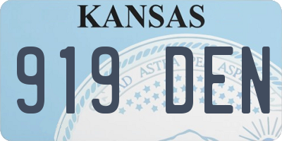 KS license plate 919DEN