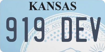 KS license plate 919DEV