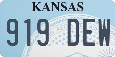 KS license plate 919DEW