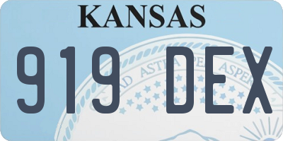 KS license plate 919DEX