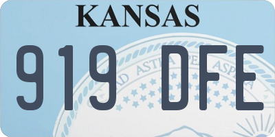 KS license plate 919DFE