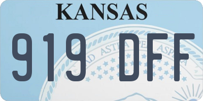 KS license plate 919DFF