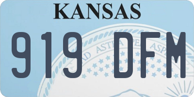 KS license plate 919DFM