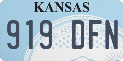 KS license plate 919DFN