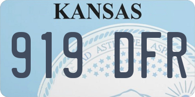 KS license plate 919DFR