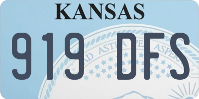 KS license plate 919DFS