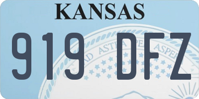KS license plate 919DFZ