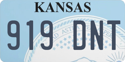KS license plate 919DNT