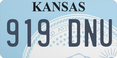 KS license plate 919DNU