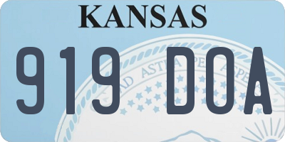 KS license plate 919DOA