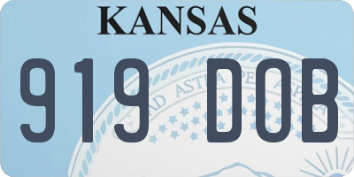 KS license plate 919DOB