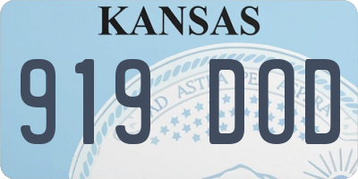KS license plate 919DOD