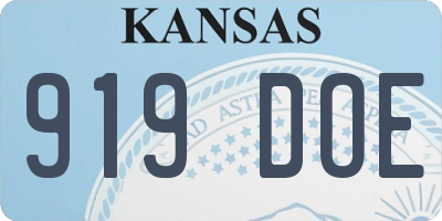 KS license plate 919DOE