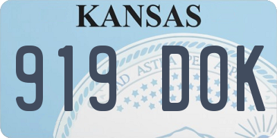 KS license plate 919DOK