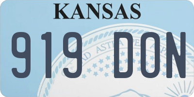 KS license plate 919DON