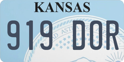KS license plate 919DOR