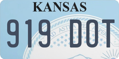 KS license plate 919DOT