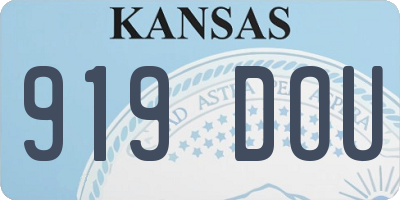 KS license plate 919DOU