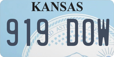 KS license plate 919DOW