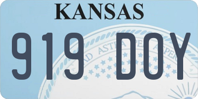 KS license plate 919DOY