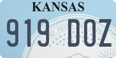 KS license plate 919DOZ