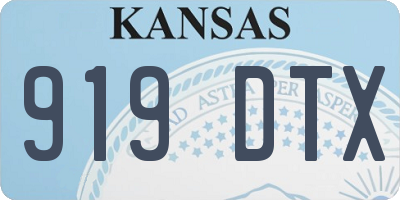 KS license plate 919DTX