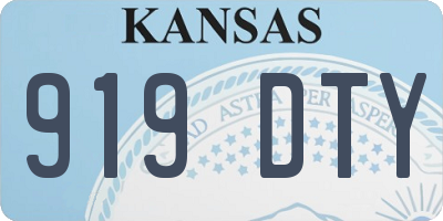 KS license plate 919DTY