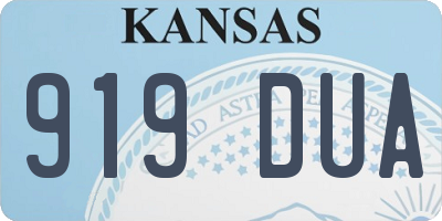 KS license plate 919DUA