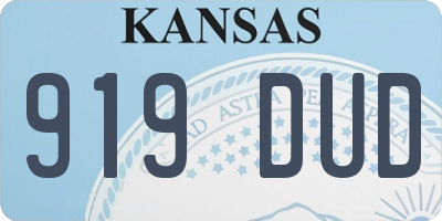 KS license plate 919DUD