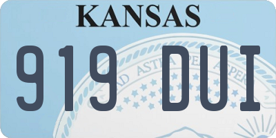 KS license plate 919DUI