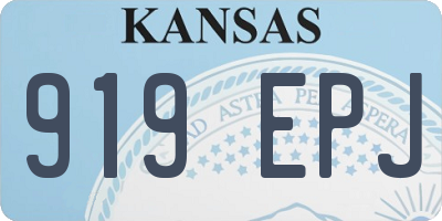 KS license plate 919EPJ