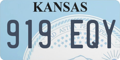 KS license plate 919EQY